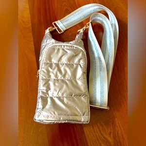 Metallic Silver Crossbody Bag
